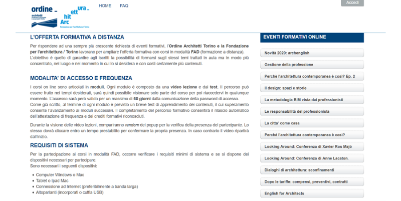 ORDINE ARCHITETTI TORINO